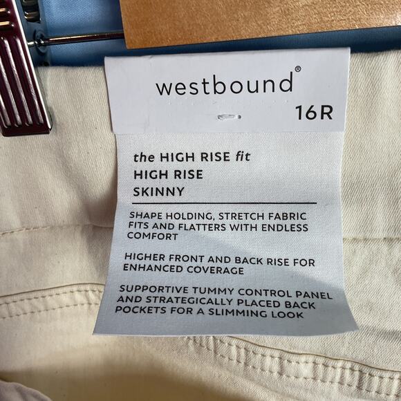 Westbound Womens The High Rise Skinny Jeans Off White 16 Regular NWT - Picture 12 of 16